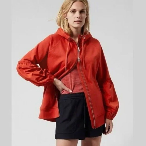 ATHLETA On My Way Triumph Zip-Up HoodieOrganic Cotton Orange Rust Size 3X - Picture 3 of 15